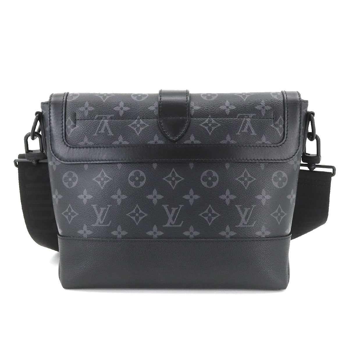 Louis Vuitton Monogram Eclipse Saumur Messenger PM Shoulder Bag Black