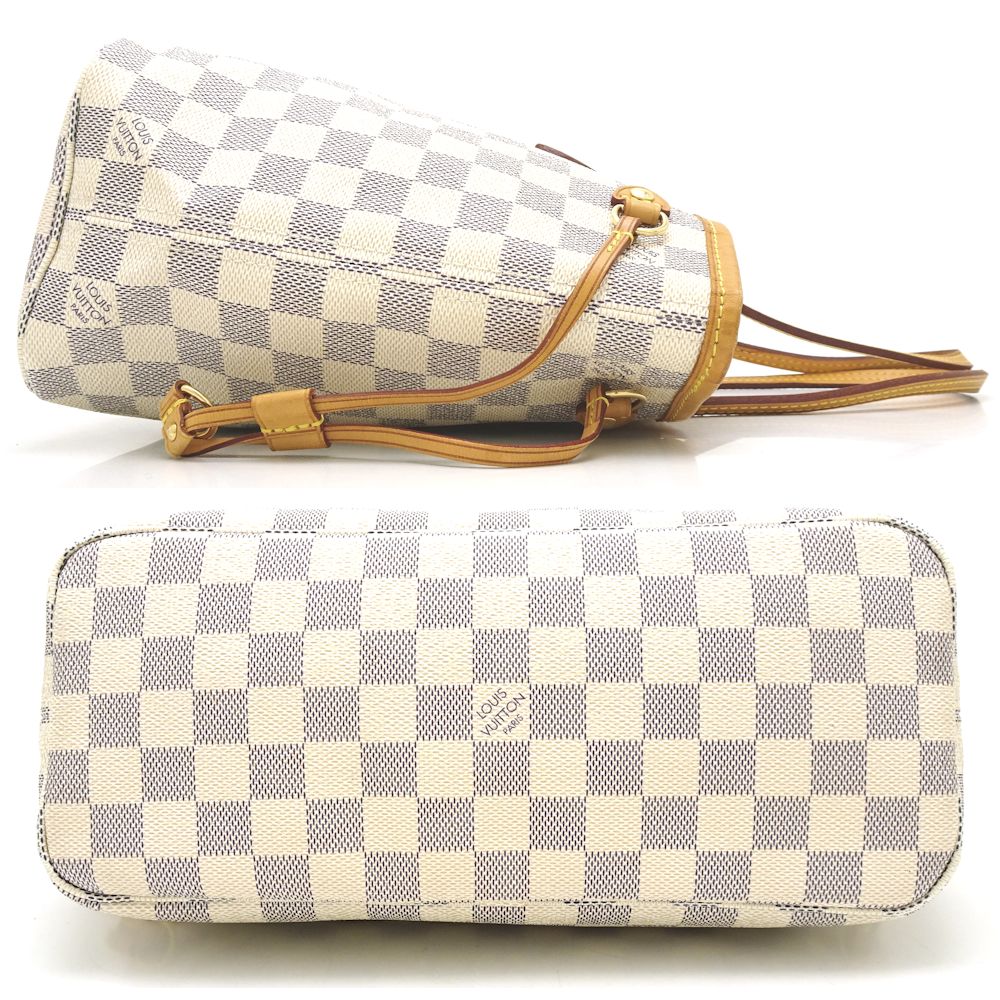 Louis Vuitton Neverfull PM Damier Azur Tote Bag White