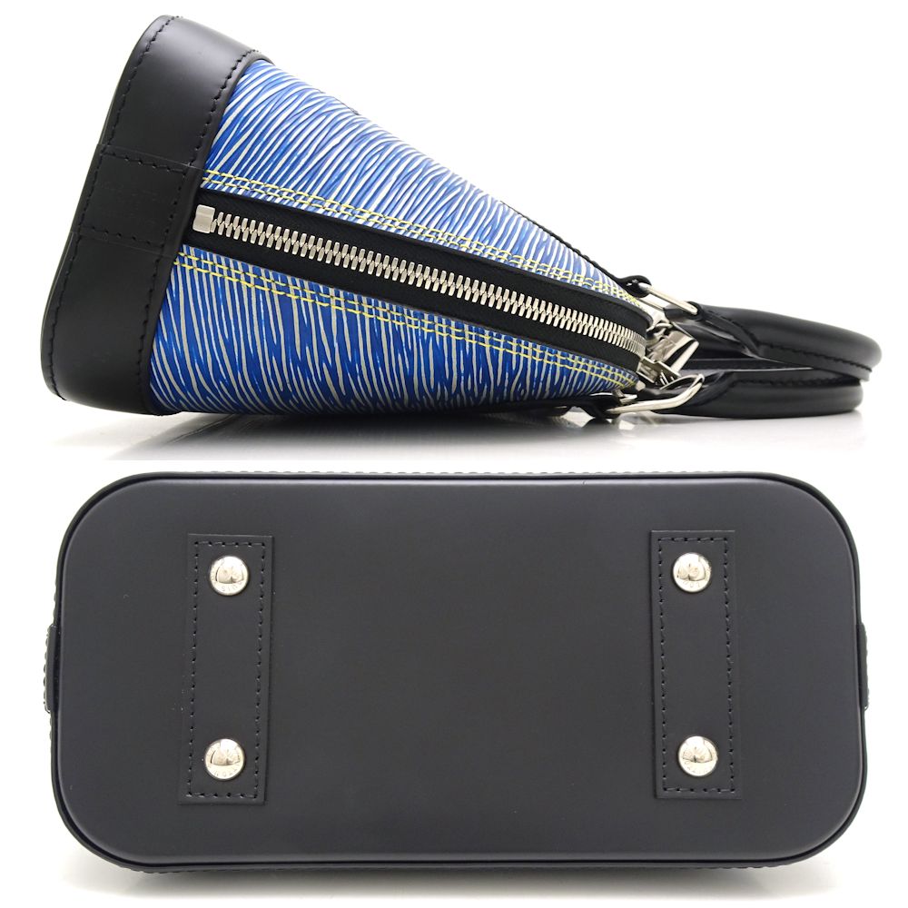 Louis Vuitton Epi Alma BB Crossbody Shoulder Bag Epi Denim Blue