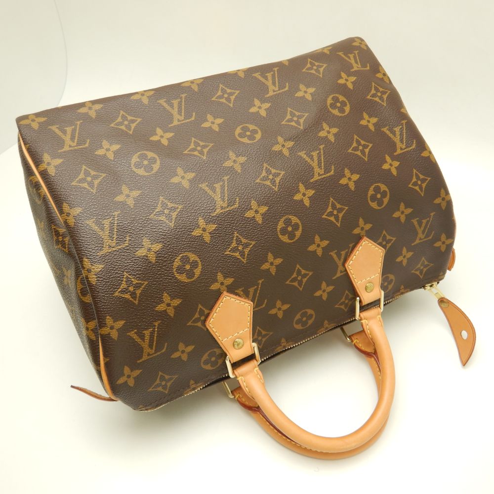 Louis Vuitton Monogram Speedy 30 Handbag Brown