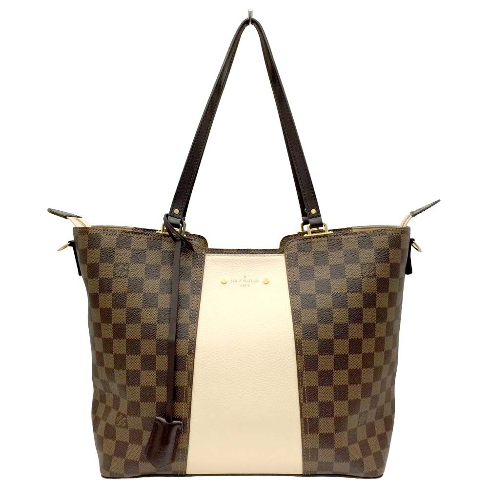 Louis Vuitton Jersey Damier Creme Shoulder Bag Brown