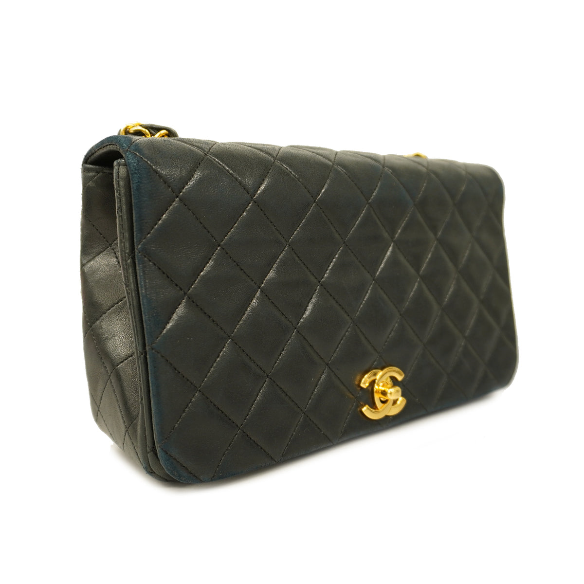 Chanel Shoulder Bag Matelasse Single Chain Lambskin Black