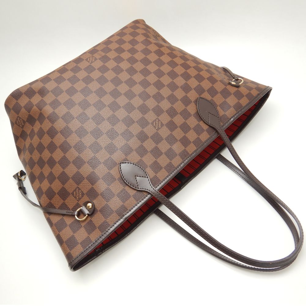 Louis Vuitton Damier Neverfull MM Tote Bag Brown