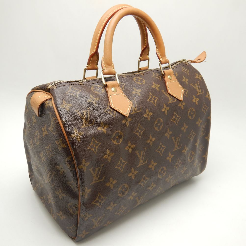 Louis Vuitton Monogram Speedy 30 Handbag Brown