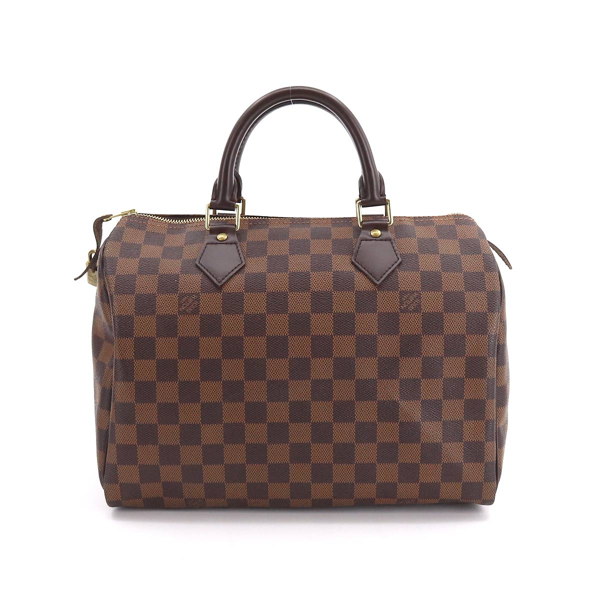 Louis Vuitton Damier Speedy 30 Hand Bag Ebene Brown Gold Hardware