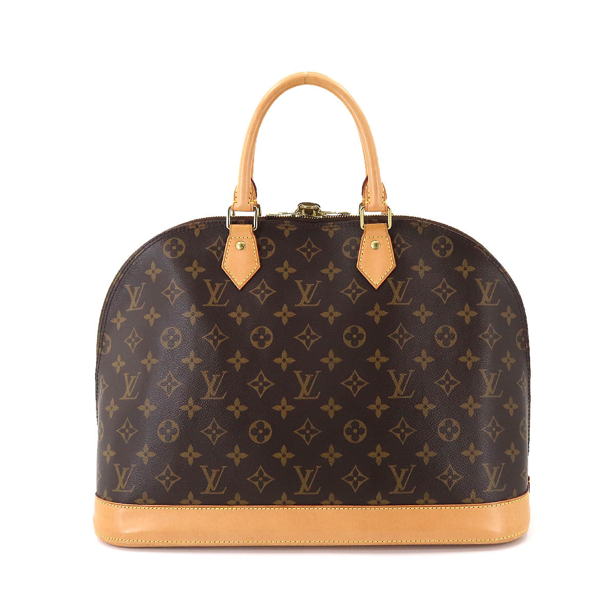 Louis Vuitton Monogram Alma GM Hand Bag Brown Gold Hardware