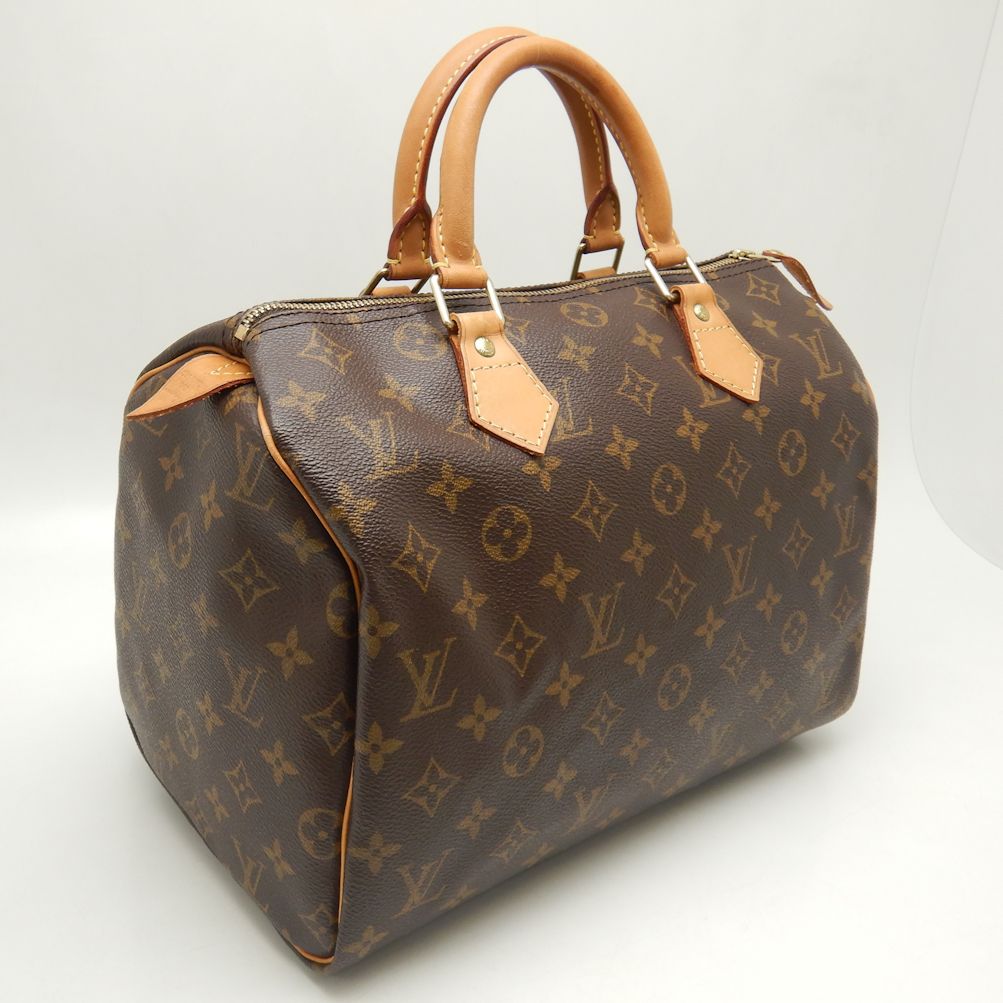 Louis Vuitton Monogram Speedy 30 Handbag Brown
