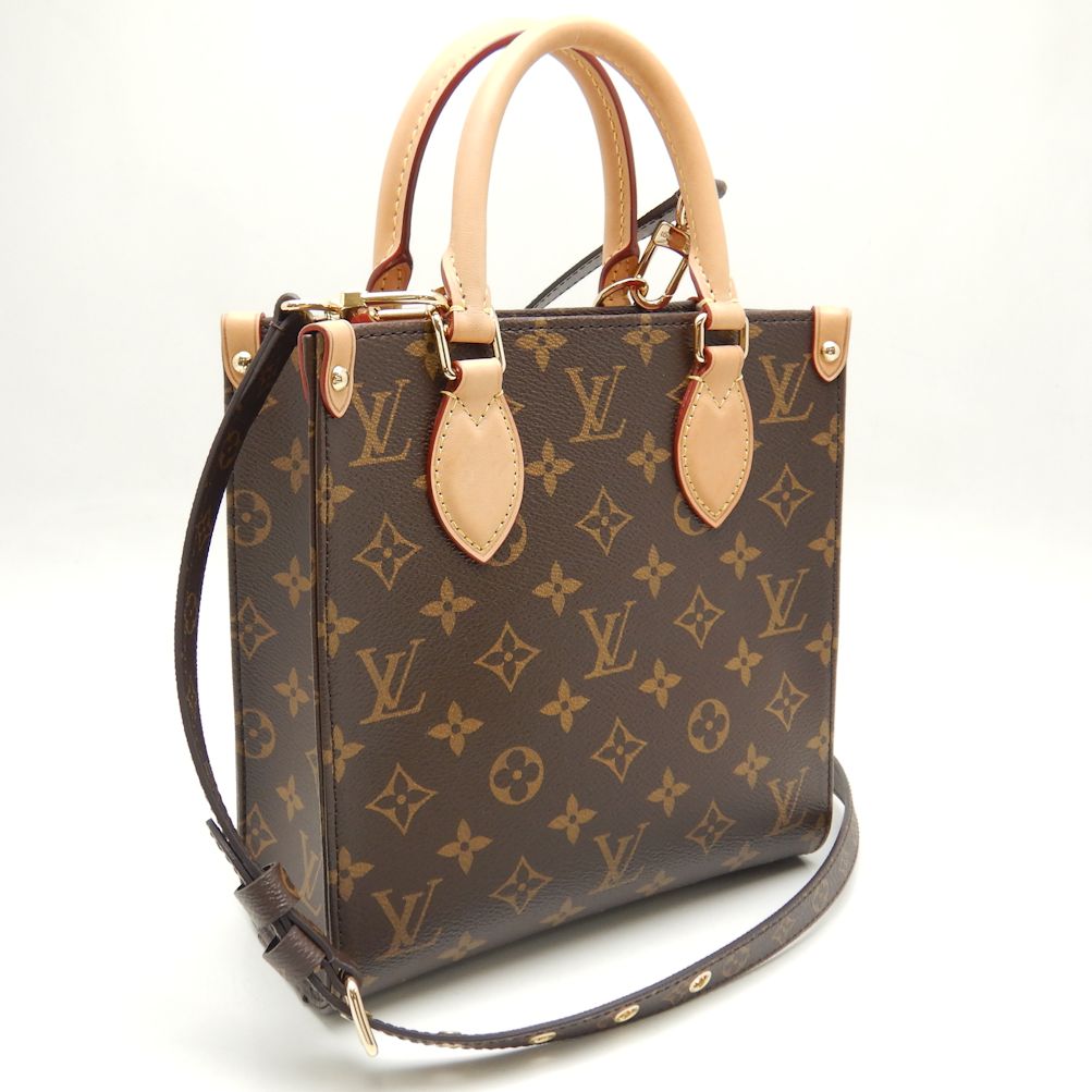 Louis Vuitton Monogram Sac Plat BB Handbag Brown