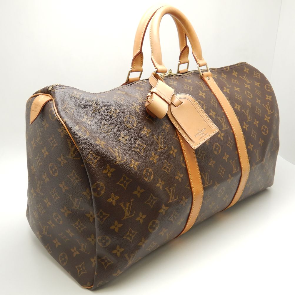 Louis Vuitton Monogram Keepall 50 Boston Bag Brown