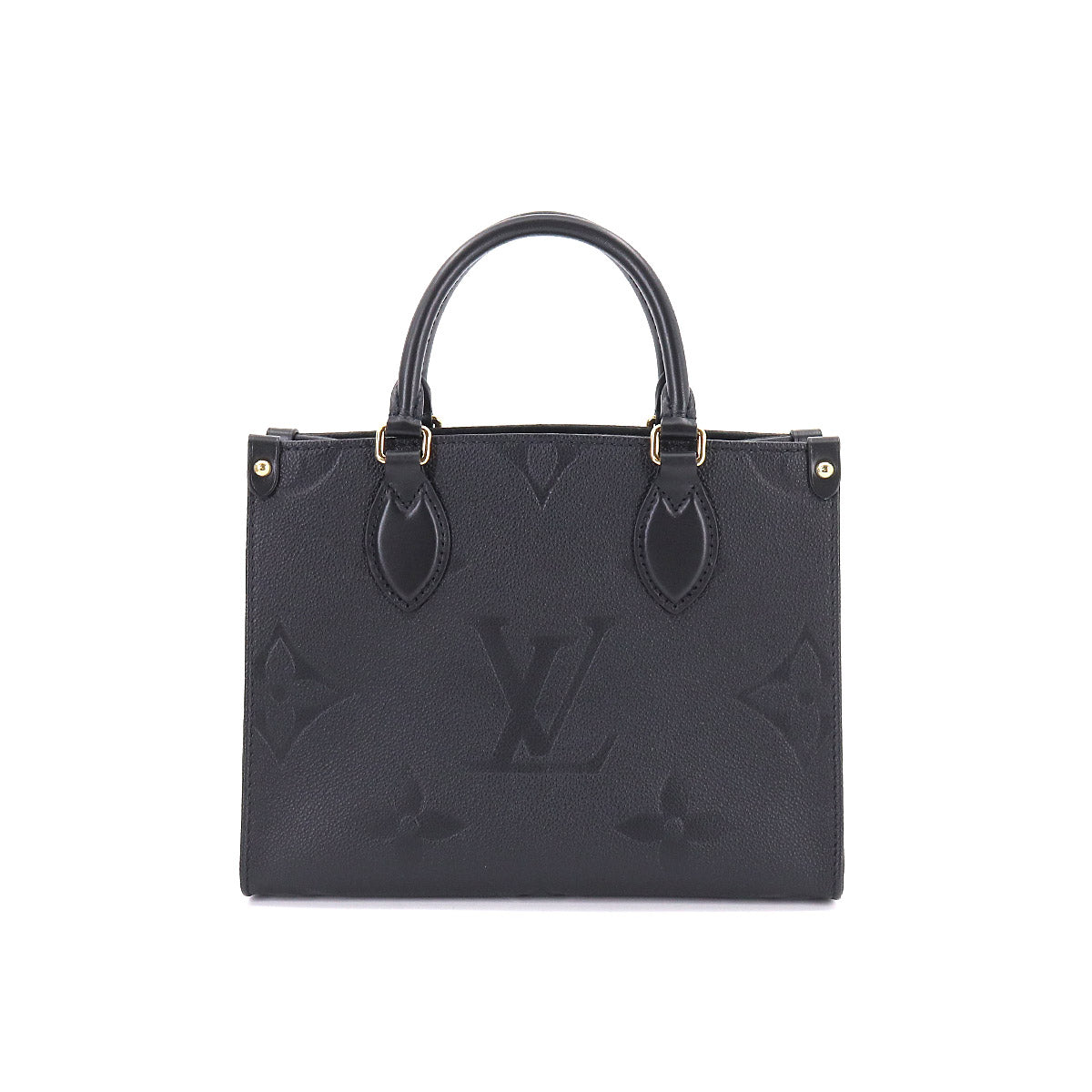 Louis Vuitton Monogram Emplant Onthego PM 2way Tote Shoulder Bag Noir