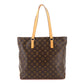 Louis Vuitton Monogram Cabas Mezzo Tote Bag Brown Gold Metal Fittings