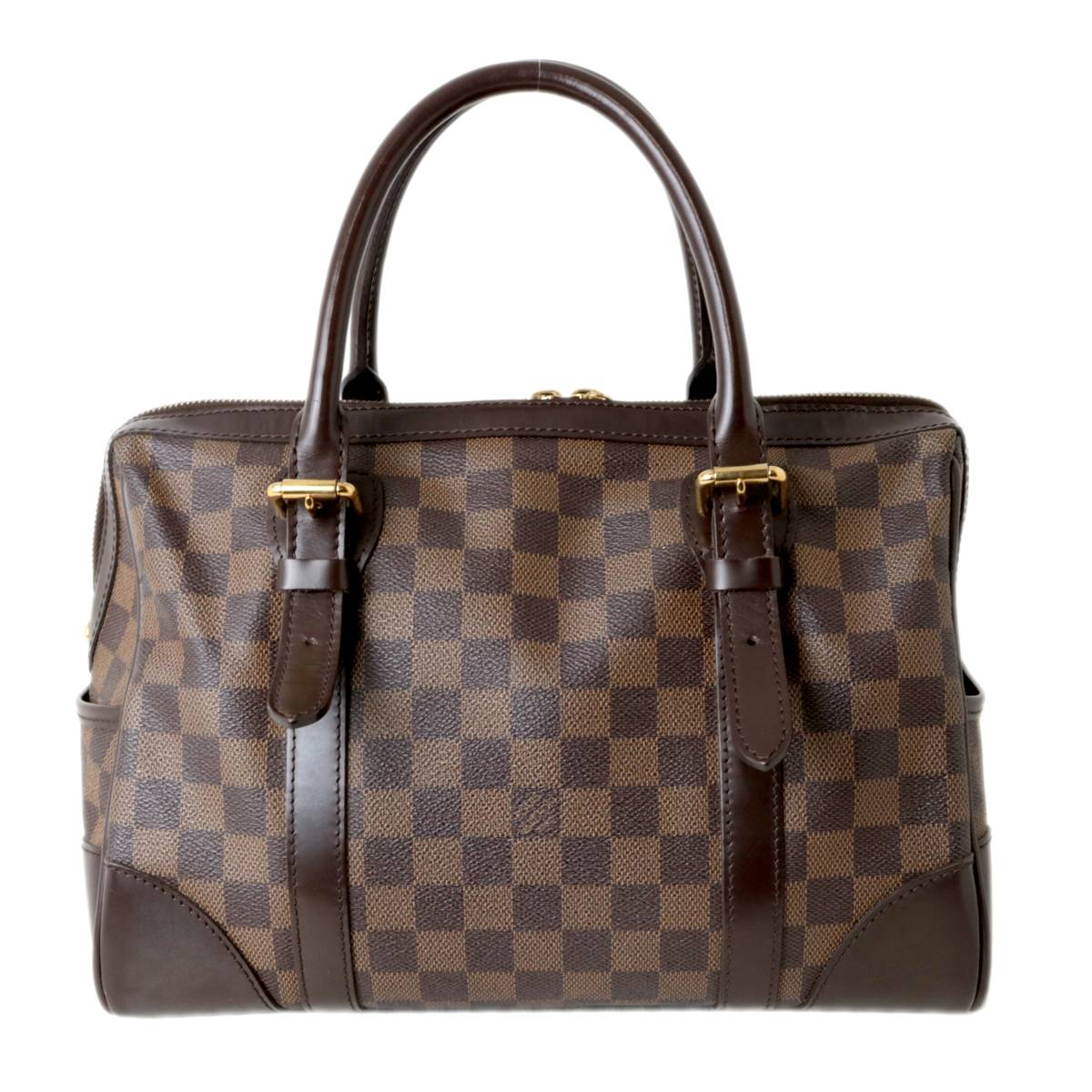 Louis Vuitton Berkley Handbag Logo Plate Damier Ebene