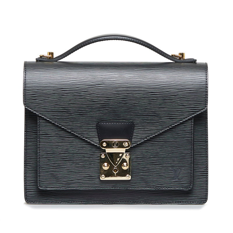 Louis Vuitton Epi Monceau Handbag Shoulder Bag 2way Noir Black