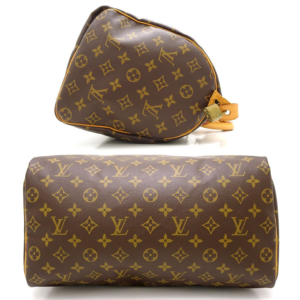 Louis Vuitton Monogram Speedy 35 Handbag Brown