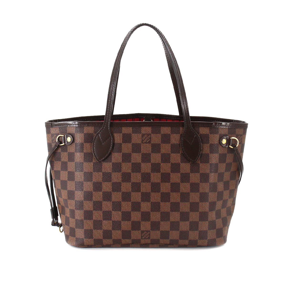 Louis Vuitton Damier Neverfull PM Tote Bag Brown Gold Hardware