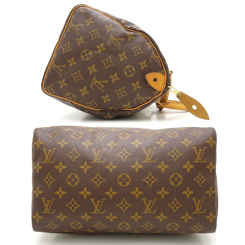 Louis Vuitton Monogram Speedy 30 Handbag Brown