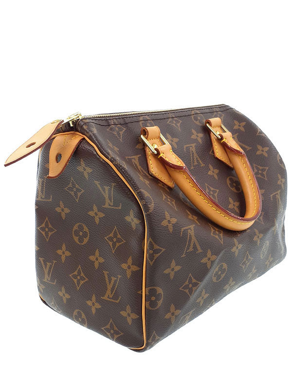 Louis Vuitton Monogram Speedy 25 Handbag Brown