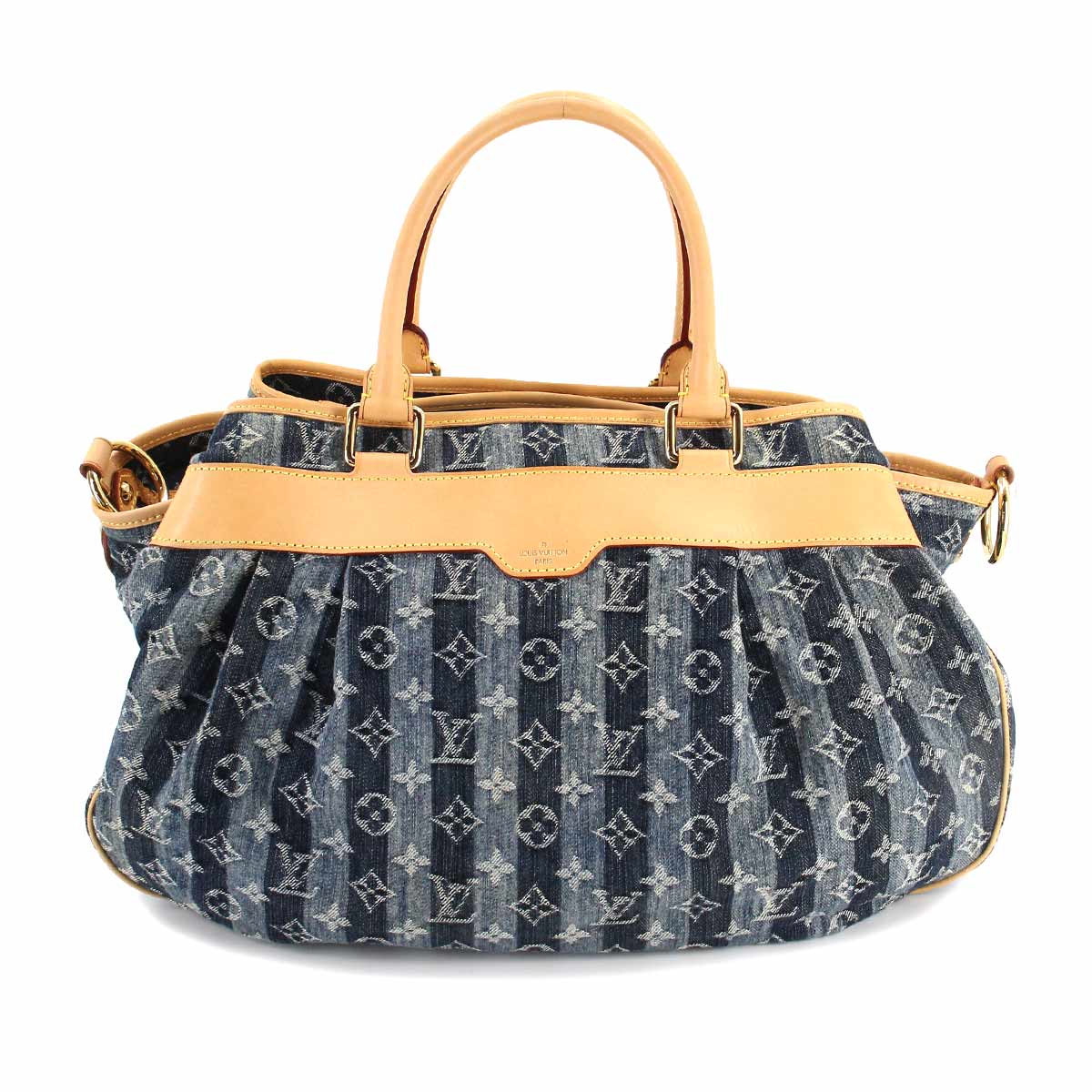 Louis Vuitton Denim Raye GM Shoulder Bag Canvas Blue