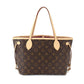 Louis Vuitton Monogram Neverfull PM Tote Bag Brown Pivoine