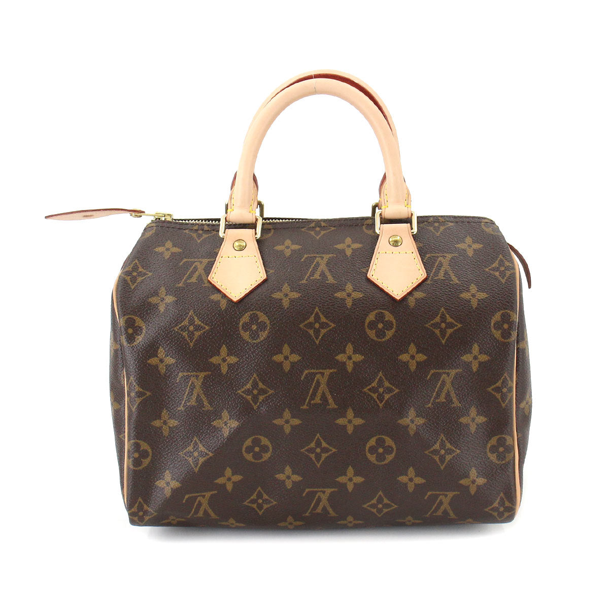 Louis Vuitton Monogram Speedy 25 Hand Bag Brown Gold Metal Fittings