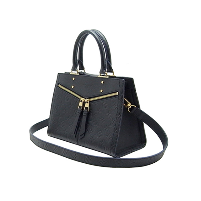 Louis Vuitton Three PM Hand Bag Monogram Implant Noir Black