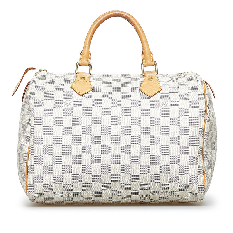 Louis Vuitton Damier Azur Speedy 30 Handbag Mini Boston Bag White