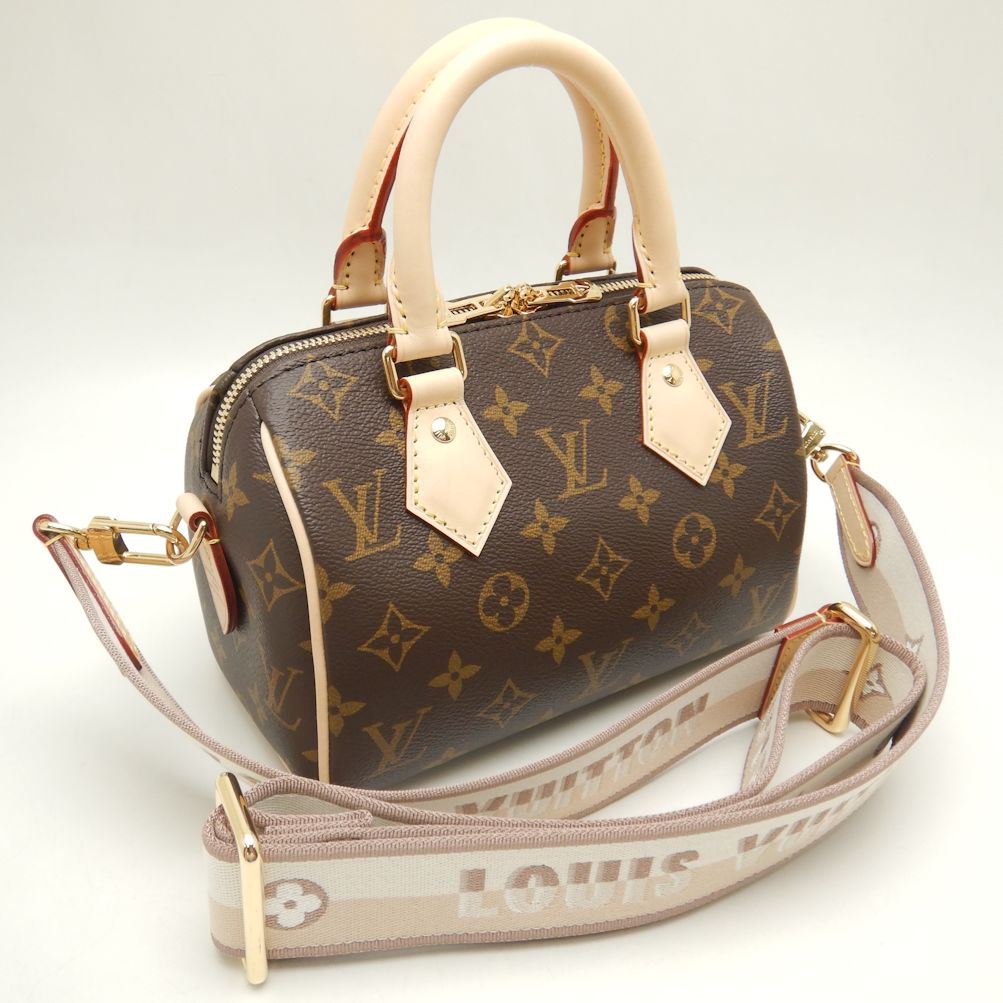 Louis Vuitton Monogram Speedy Bandouliere 20 Handbag Beige