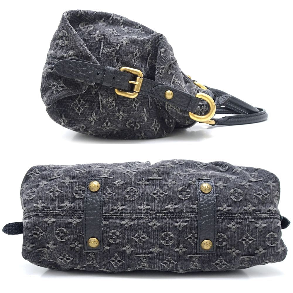 Louis Vuitton Monogram Denim Neo Cabby MM Noir Shoulder Bag Black