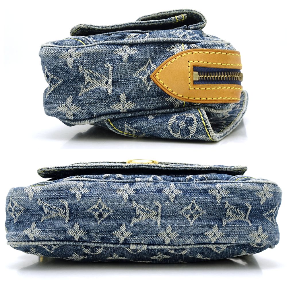 Louis Vuitton Monogram Denim Bum Bag Body Bag Blue