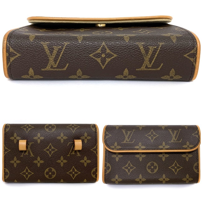 Louis Vuitton Belt Pochette Florentine Monogram Waist Pouch Bag Leather Brown