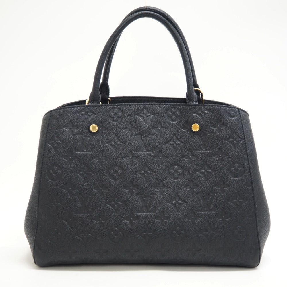 Louis Vuitton Montaigne MM Monogram Emplant Handbag Black