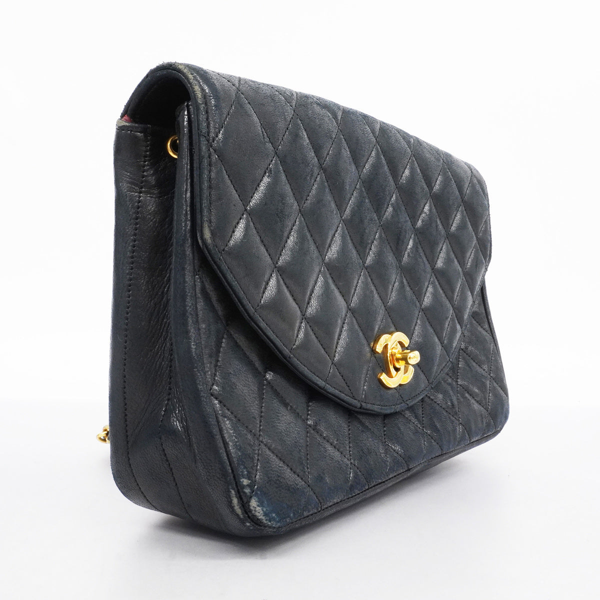 Chanel Shoulder Bag Matelasse Chain Lambskin Black