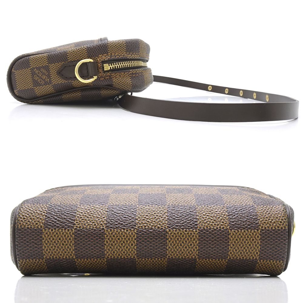 Louis Vuitton Damier Pochette Ipanema Ebene Waist Bag Pouch Brown