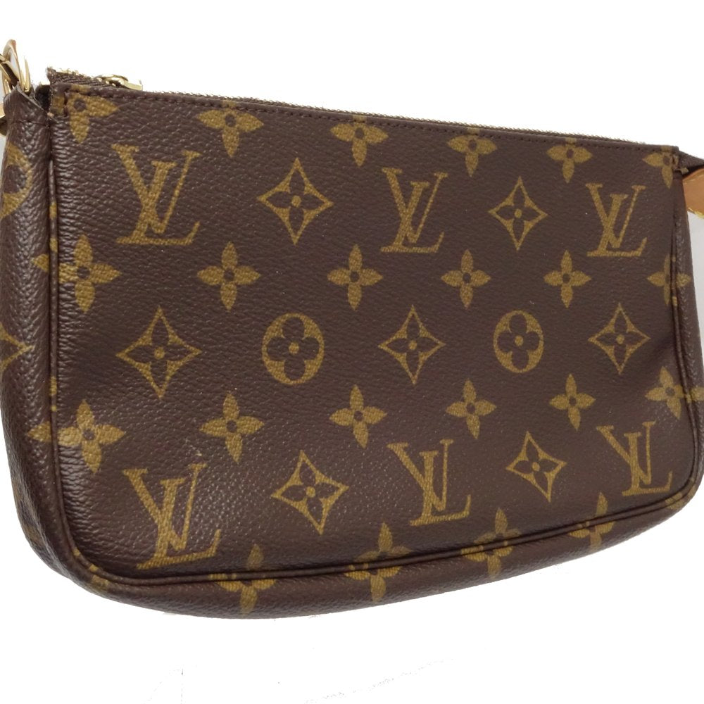 Louis Vuitton Monogram Pochette Accessoire Handbag Brown