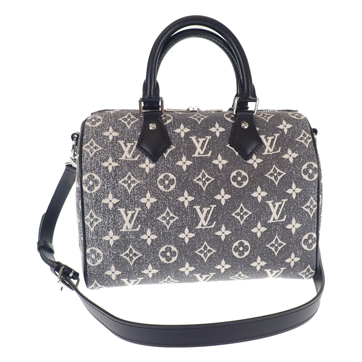 Louis Vuitton Speedy Bandouliere 25 Monogram Jacquard Denim Black