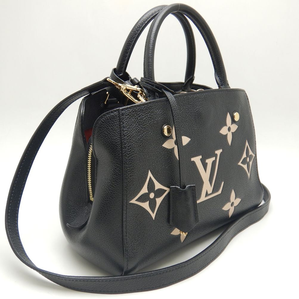 Louis Vuitton Montaigne BB Bicolor Monogram Emplant Noir Black