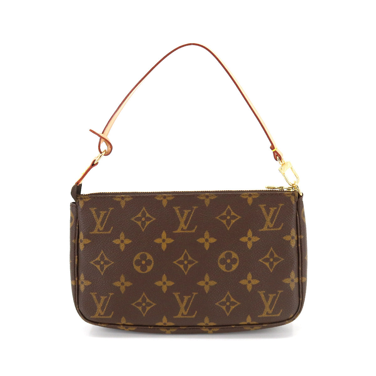Louis Vuitton Monogram Pochette Accessoires Brown Gold Metal Fittings