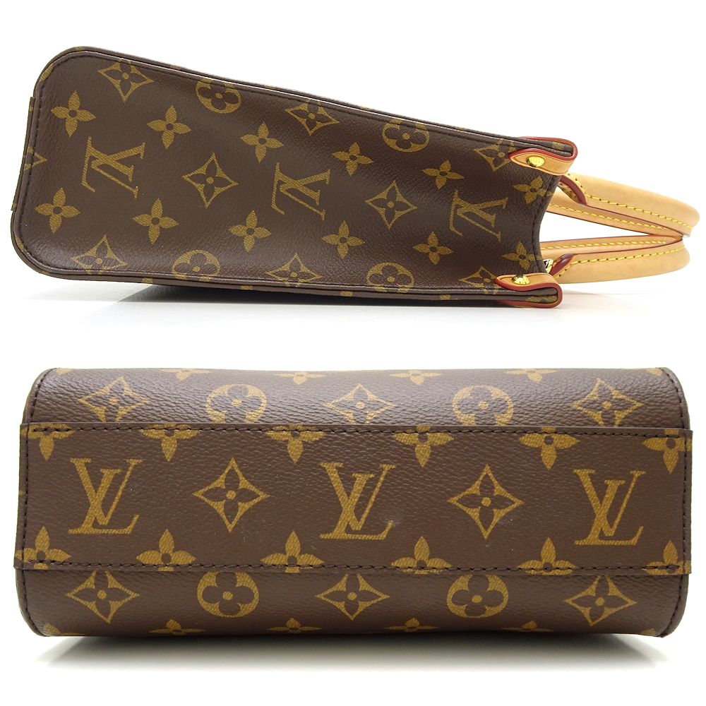 Louis Vuitton Monogram Sac Plat BB Handbag Brown