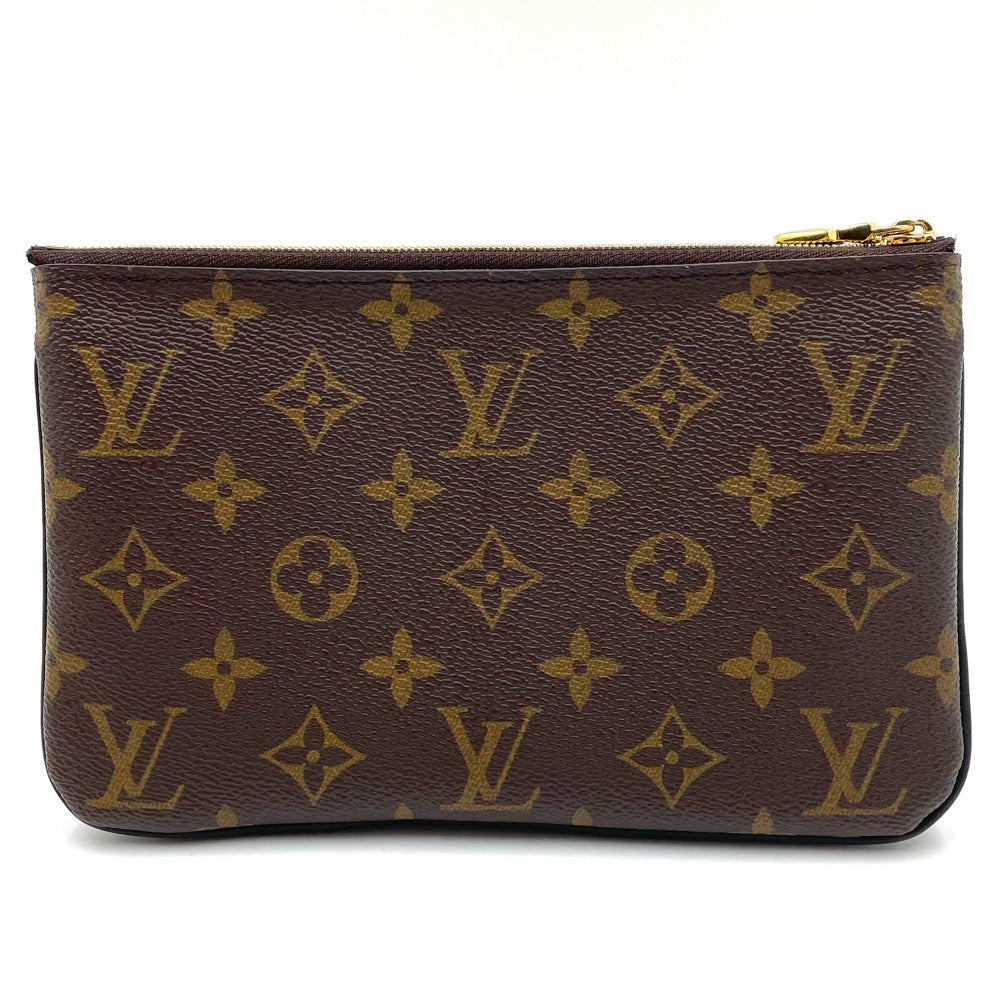Louis Vuitton Pochette Double Zip Monogram Giant Shoulder Bag Clutch Brown