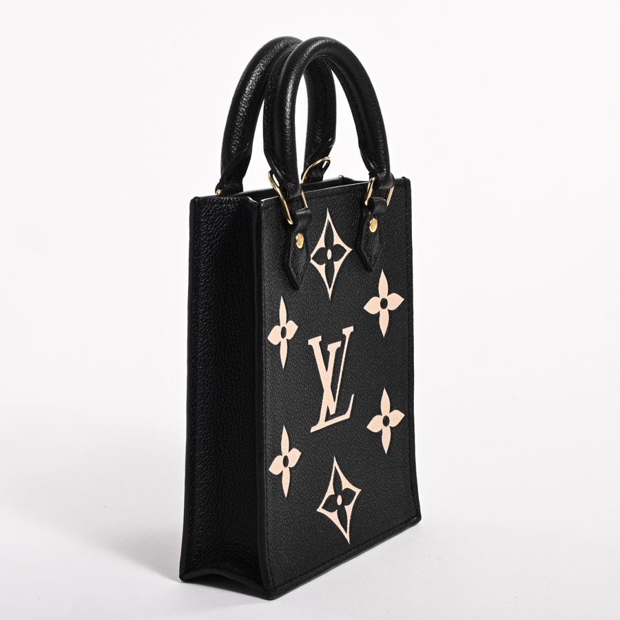 Louis Vuitton Petite Sac Plat Shoulder Bag Bicolor Emplant Noir