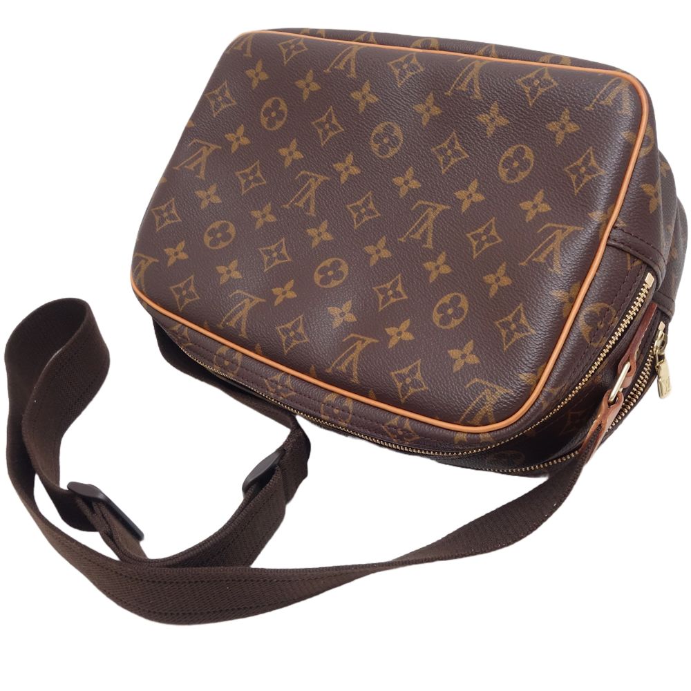Louis Vuitton Monogram Reporter PM Shoulder Bag Brown
