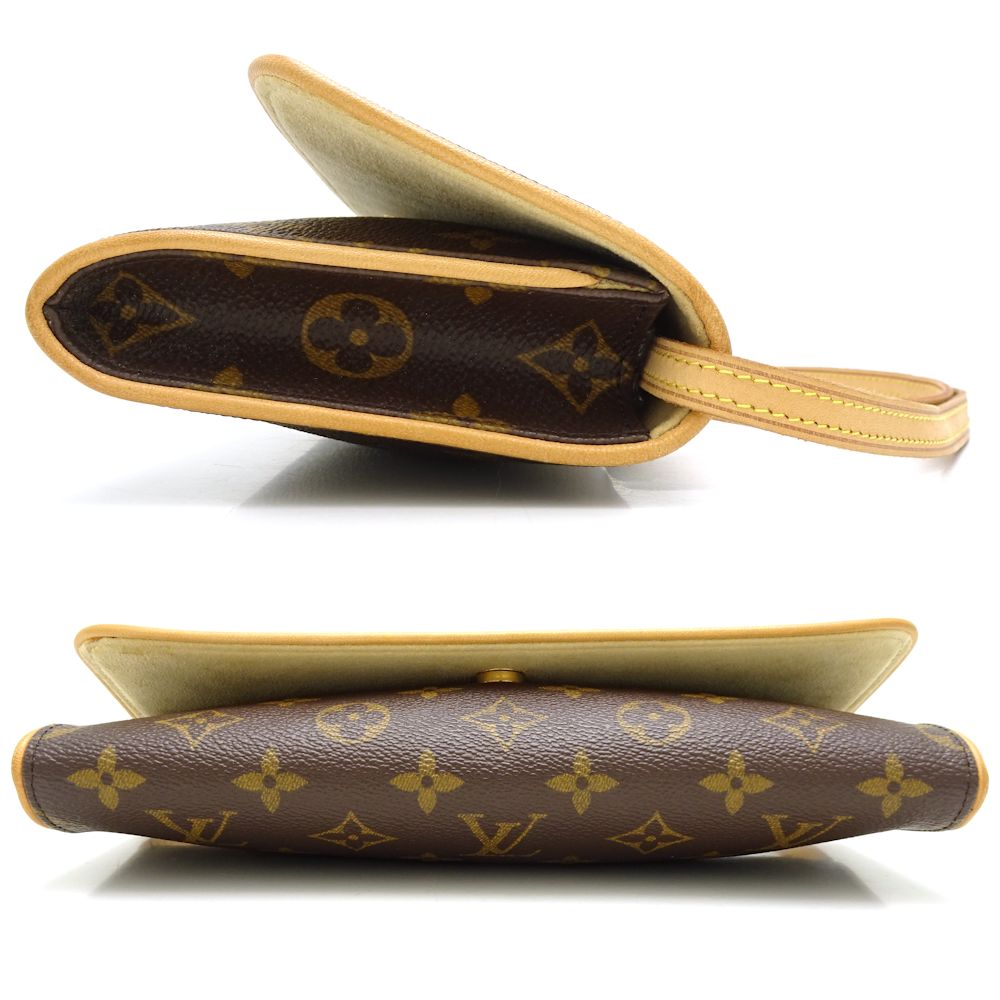 Louis Vuitton Monogram Pochette Twin GM Crossbody Shoulder Bag Brown