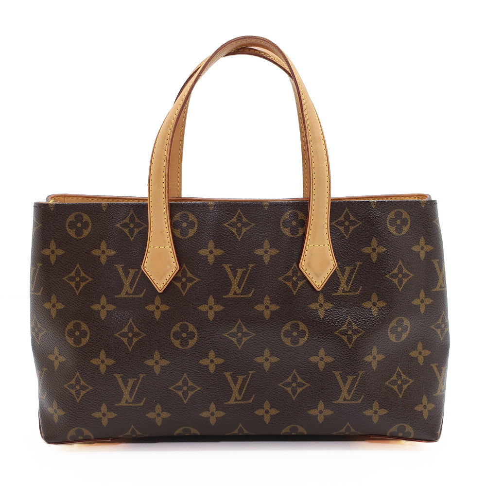 Louis Vuitton Wilshire PM Hand Bag Monogram Canvas Brown Gold Hardware