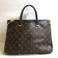 Louis Vuitton Pallas Black Handbag Shoulder 2 Way Bag Monogram