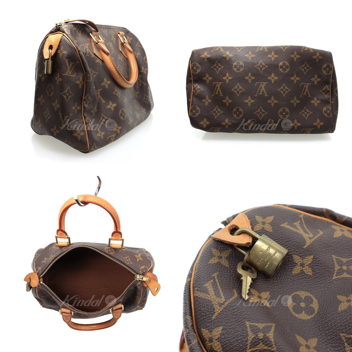 Louis Vuitton Monogram Speedy 25 Mini Boston Bag Brown