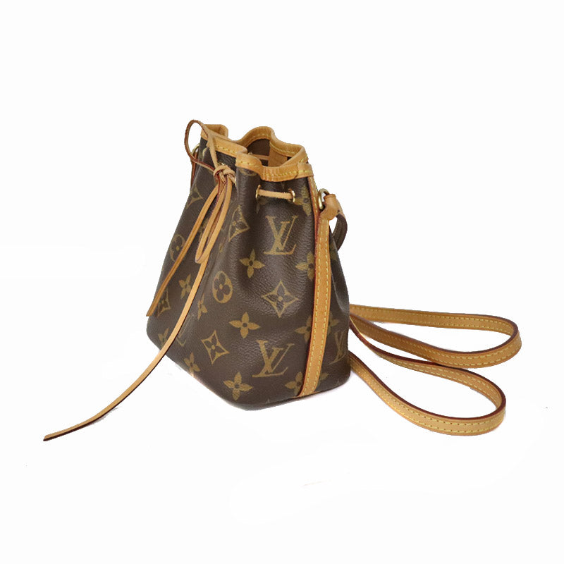 Louis Vuitton Nano Noe Shoulder Bag Monogram Canvas Color Leather Brown