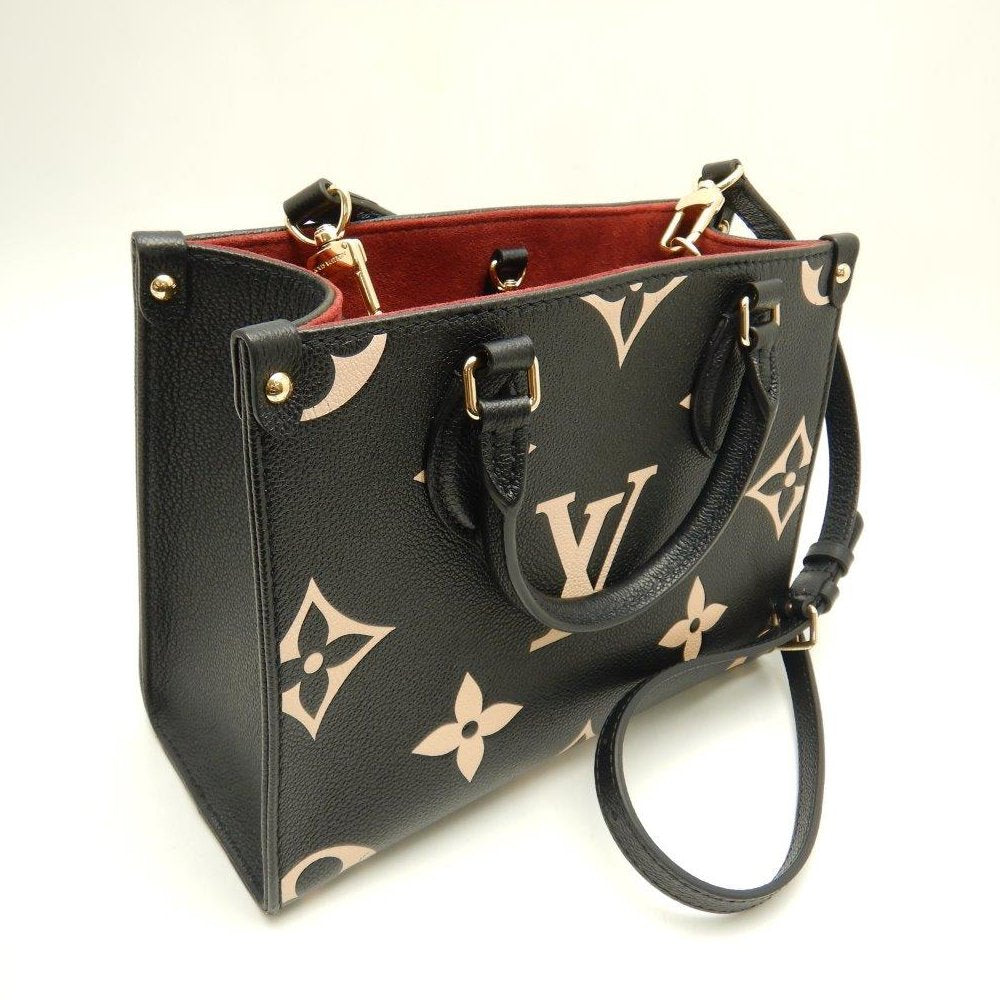 Louis Vuitton Amplant On The Go PM Shoulder Bag Black Beige