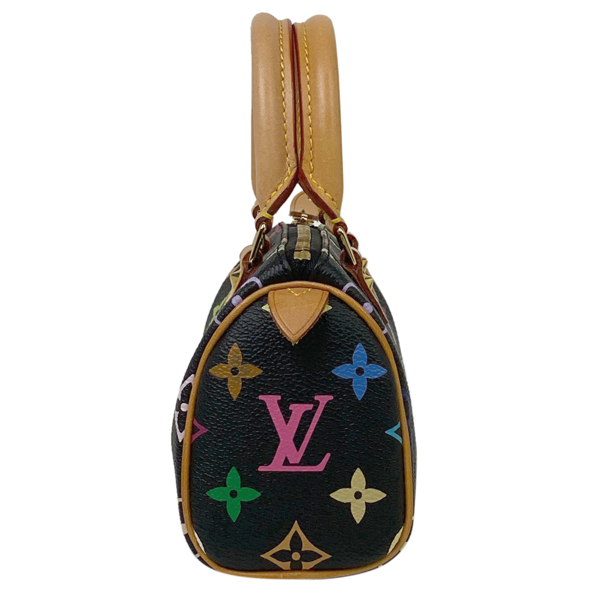 Louis Vuitton Mini Speedy Shoulder Bag Monogram Multicolor Black