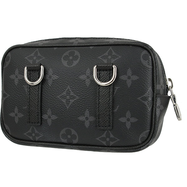 Louis Vuitton Body Bag Pochette Taigarama Monogram Leather Black