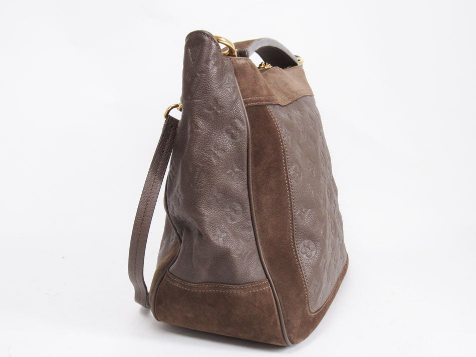 Louis Vuitton Amplant Audacious MM Leather Suede Shoulder Bag